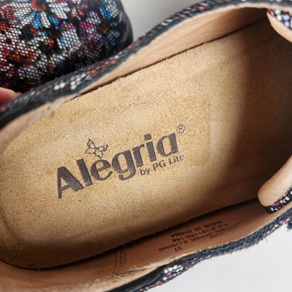 ALEGRIA Women's Joleen Shoes Size 7 Leather Mosaic Daisy Slip On Comfort Clogs - Picture 6 of 13